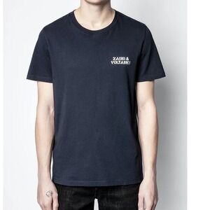 Zadig & Voltaire‎ Mens Black Graphic T-Shirt Keep The Dream Alive z2